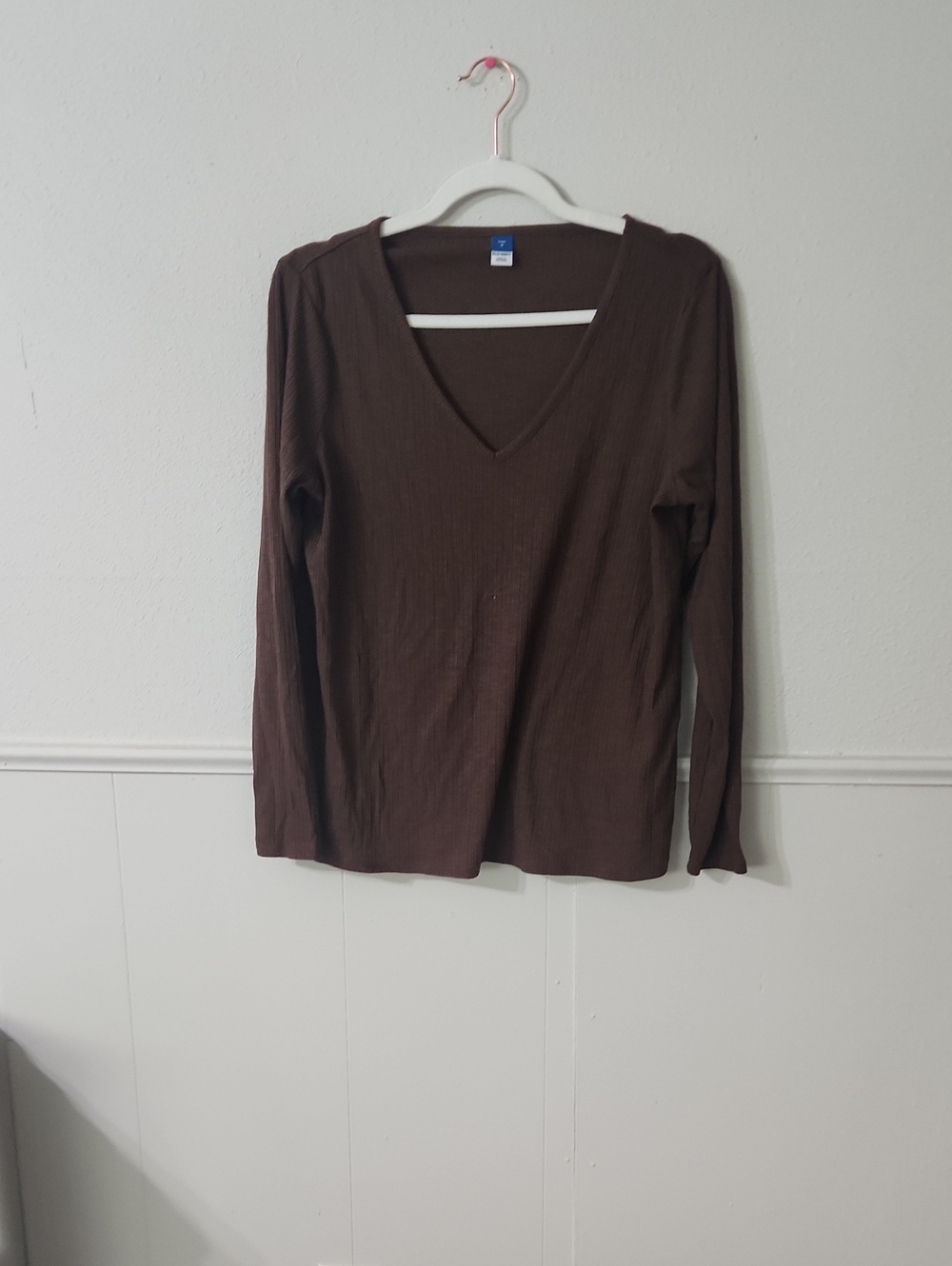 Old Navy Brown V-Neck Long Sleeve Top